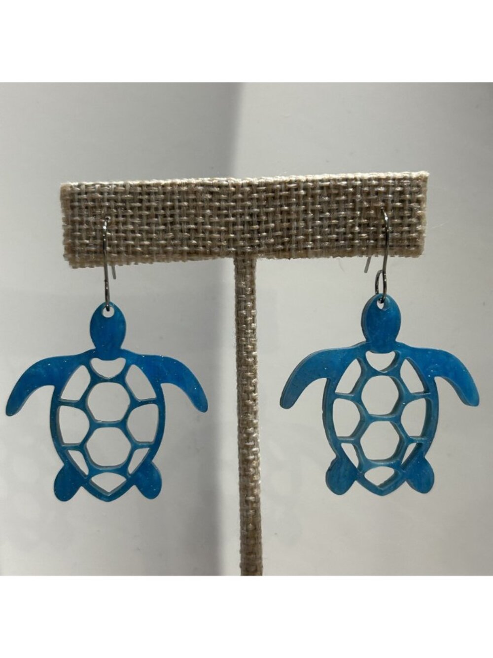 Turtle Blue Dangle Earrings Ocean Lady Bella Designs Sea Life Summer Gift NEW - Picture 6 of 12